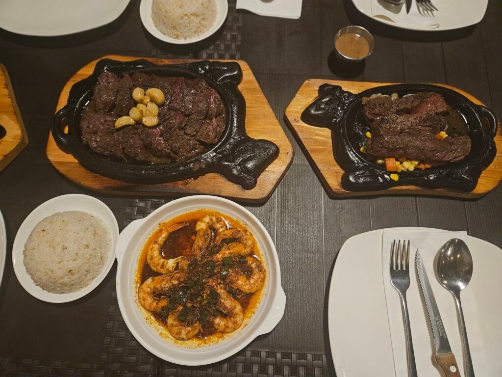 세부-스테이크아웃-스테이크- 감바스-갈릭라이스